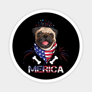 Cute Dog Merica Memorial Day Patriot Magnet